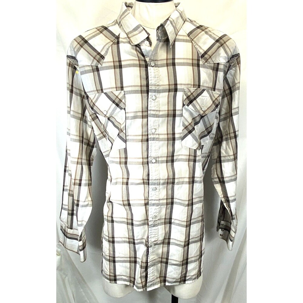 High Noon Mens Shirt 2XLRegular Long Sleeve Pearl Snap Western Plaid RN81700
